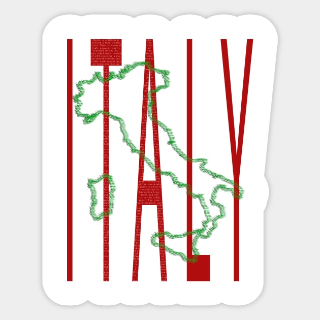 Italy Text And Map Sticker by Raimondi